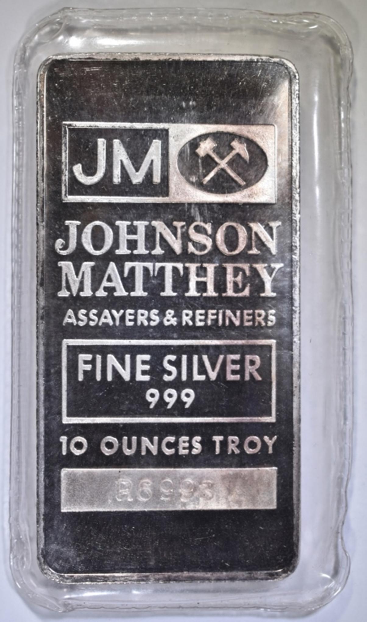 TEN OUNCE .999 SILVER BAR JOHNSON MATTHEY (1 of 2)