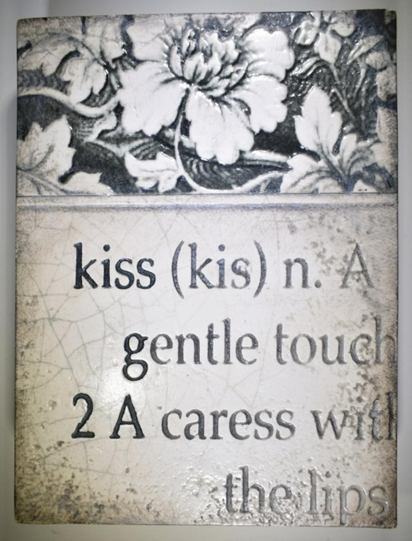 SID DICKENS T-285 FIRST KISS MEMORY BLOCK: HAND MADE TILE. ESTIMATE $125 - $150.