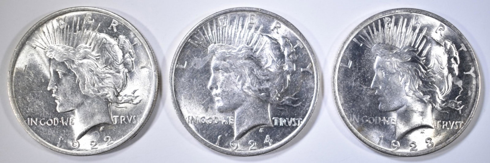 1922, 23 & 24 BU-CH BU PEACE DOLLARS (1 of 2)