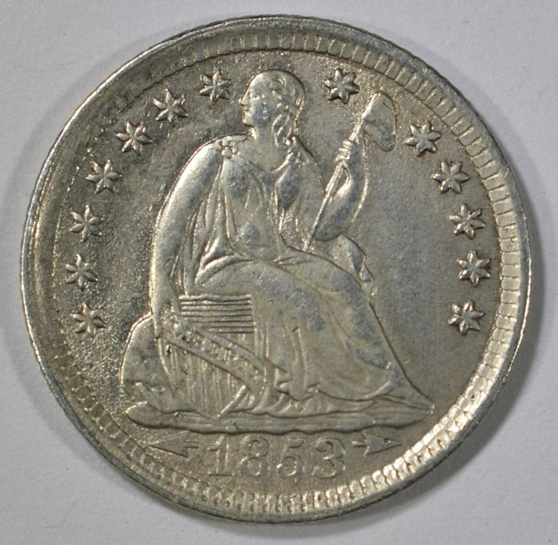 1853 SEATED LIBERTY HALF DIME  CH AU (1 of 2)