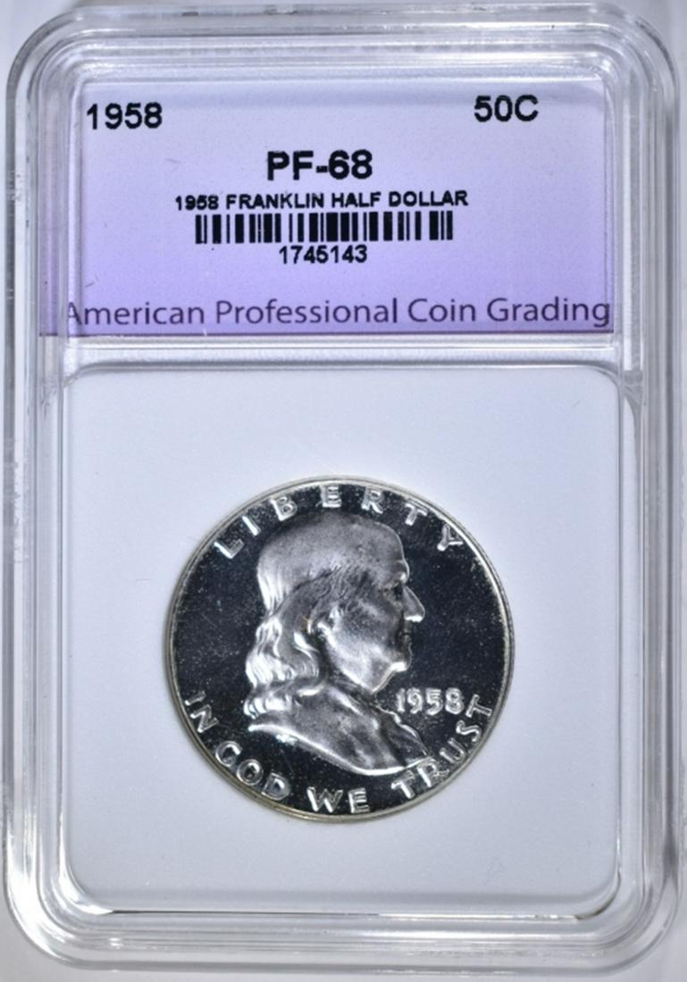 1958 FRANKLIN HALF DOLLAR APCG SUPERB GEM+ PROOF (1 of 4)