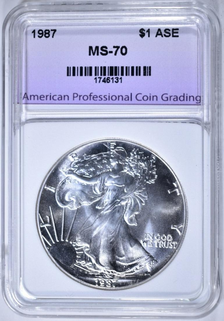 1987 AMERICAN SILVER EAGLE, APCG PERFECT GEM BU (1 of 4)