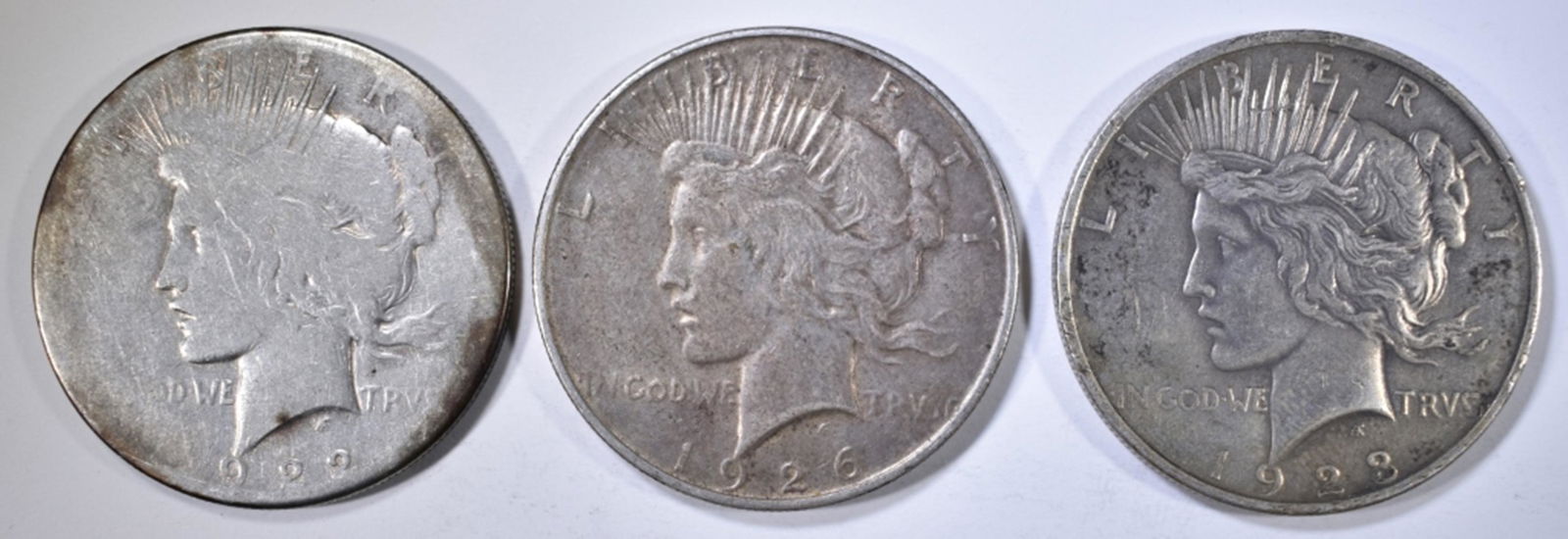 1922-S, 23 & 26-D CIRC PEACE DOLLARS (1 of 2)