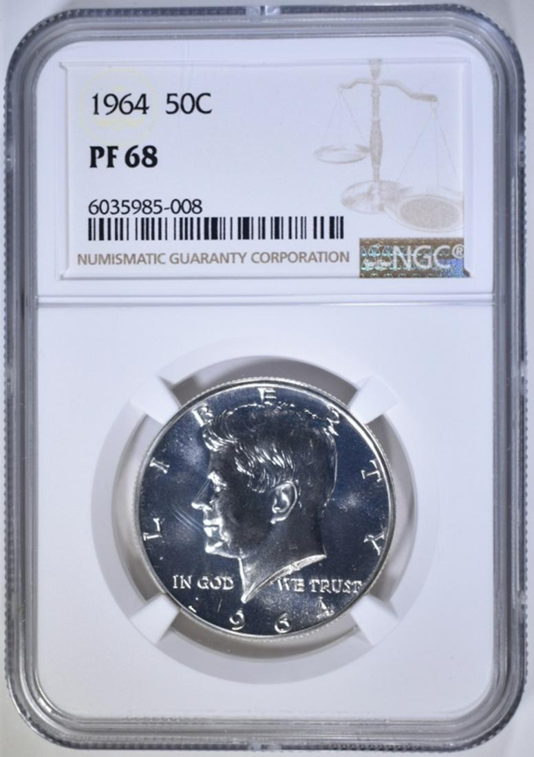1964 KENNEDY HALF DOLLAR, NGC PF-68 (1 of 4)