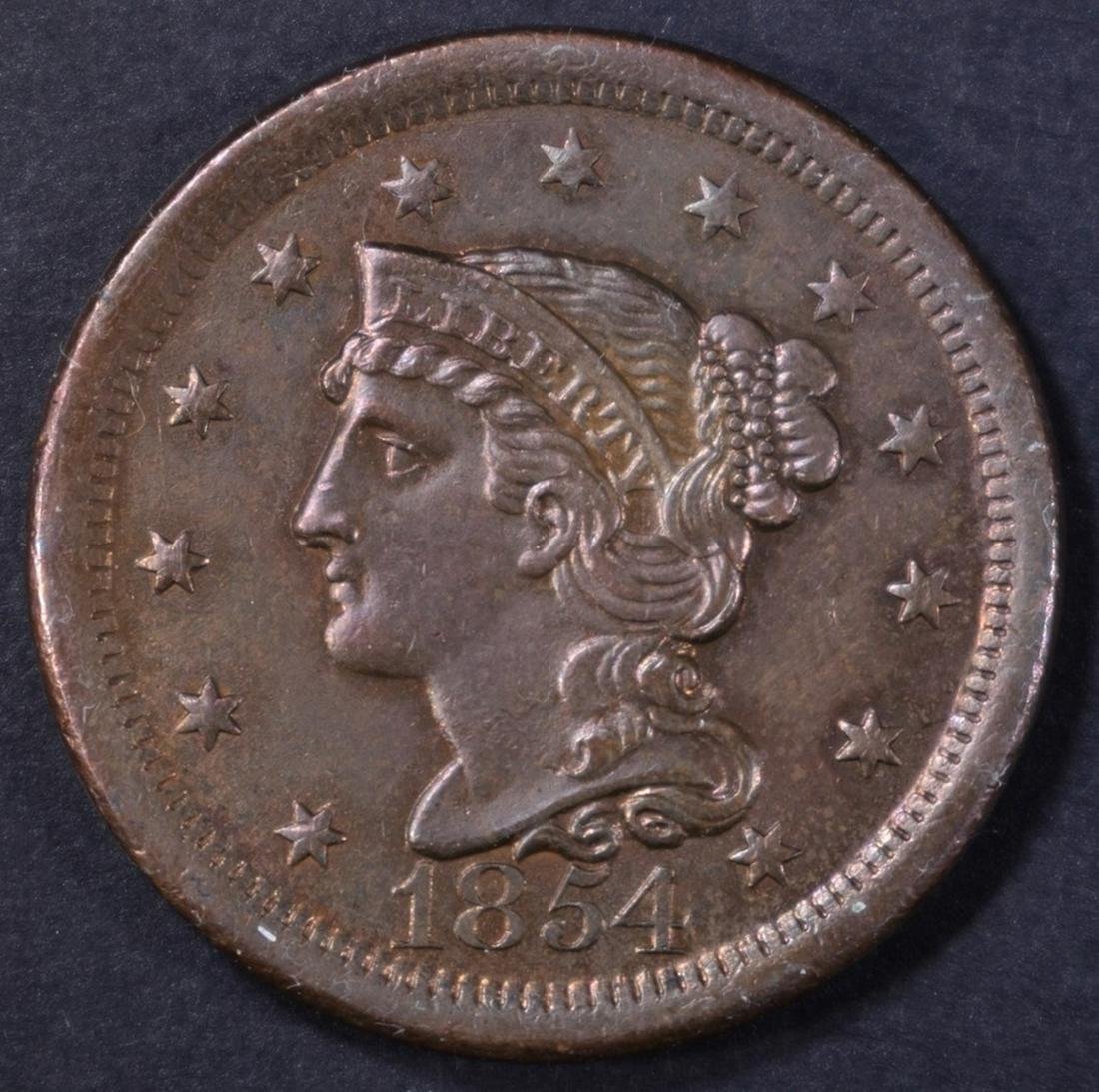 1854 LARGE CENT BU (1 of 2)