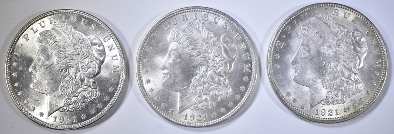 3 1921 MORGAN DOLLARS BU (1 of 2)