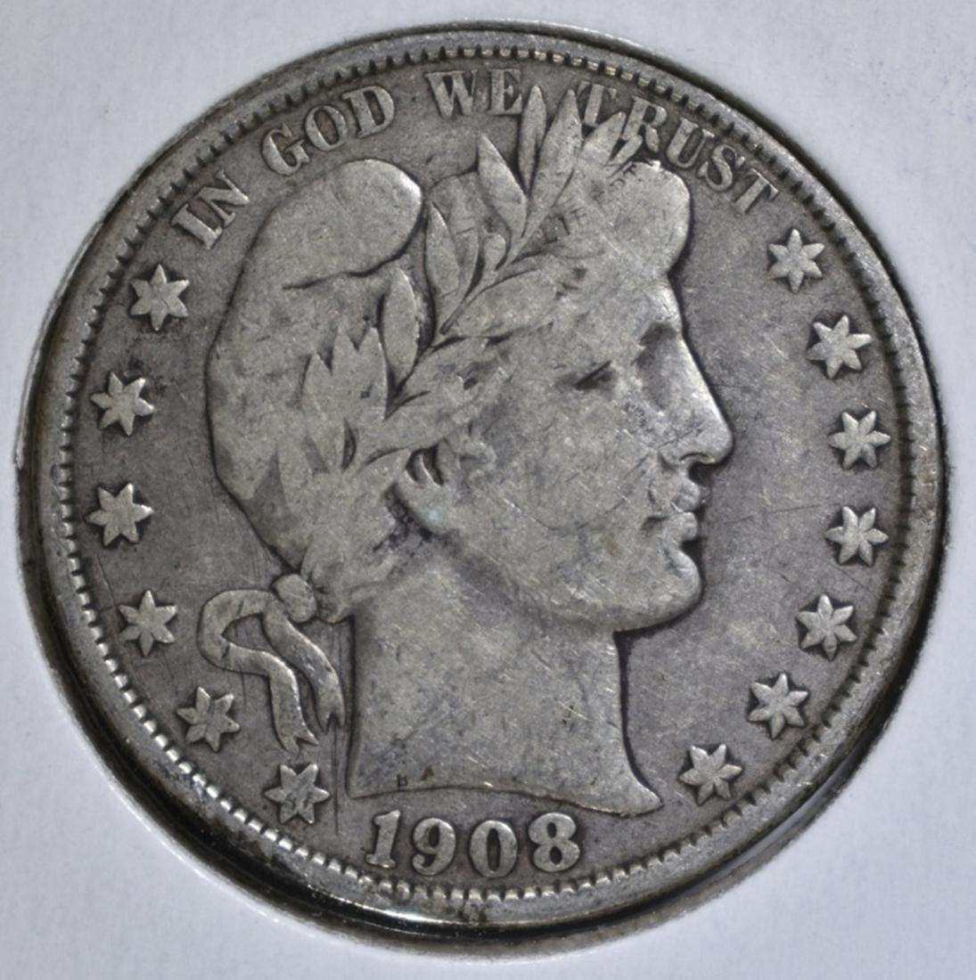 1908-O BARBER HALF DOLLAR VF (1 of 2)