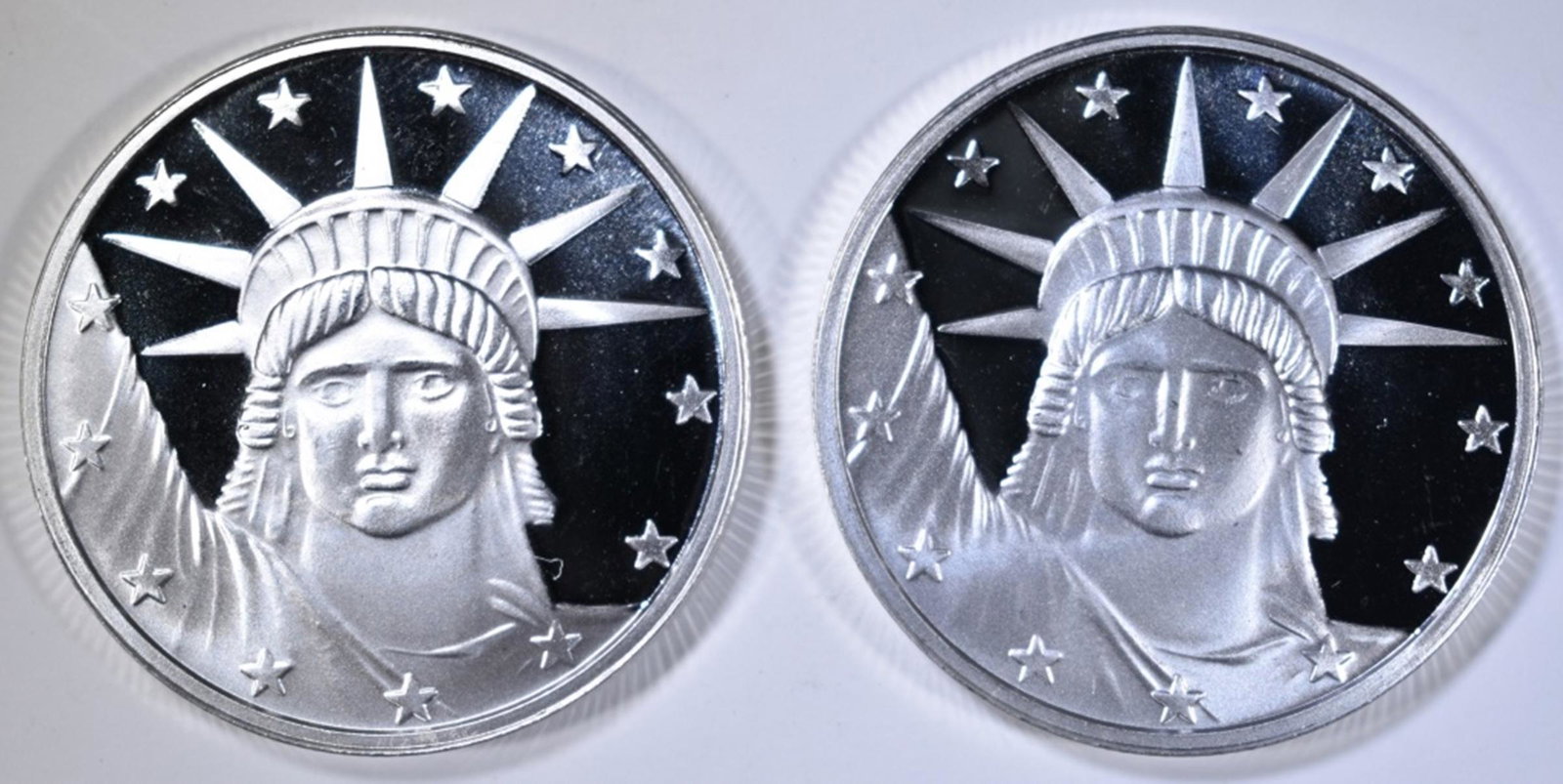 2-"STATUE OF LIBERTY ONE OUNCE .999 SILVER ROUNDS: WEEKLY COIN & CURRENCY AUCTIONS ESTIMATE $75 - $85.