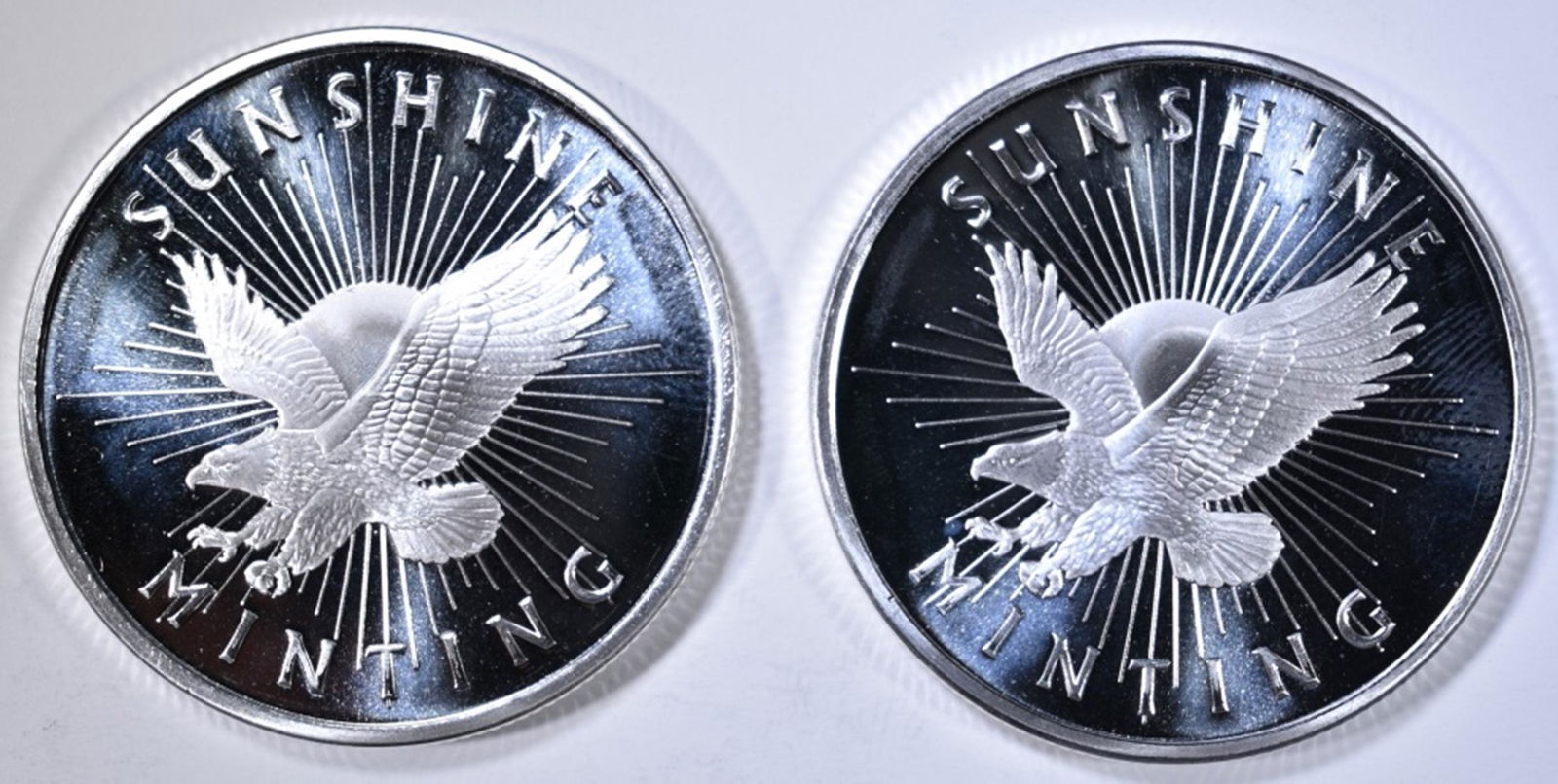 2-SUNSHINE MINT ONE OUNCE .999 SILVER ROUNDS (1 of 2)