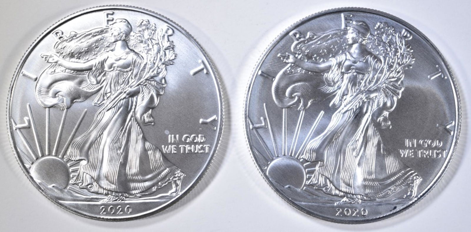 2-GEM BU 2020 AMERICAN SILVER EAGLES (1 of 2)