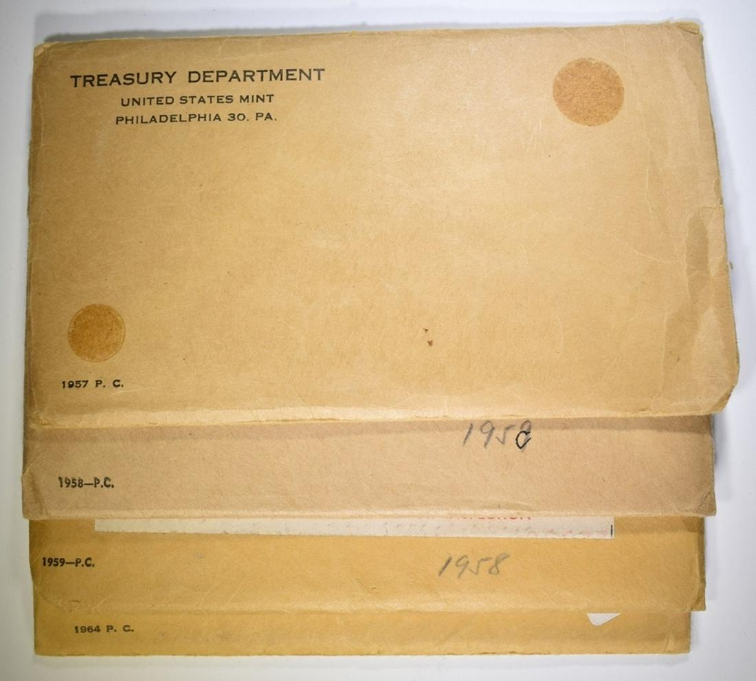 1957, 58, 59 & 64 U.S. MINT PROOF SETS: LEADERS IN ONLINE AUCTIONS ESTIMATE $90 - $110.