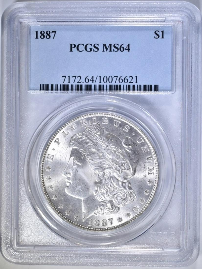 1887 MORGAN DOLLAR PCGS MS-64: CHECK OUT OUR UPCOMING AUCTIONS ESTIMATE $100 - $125.