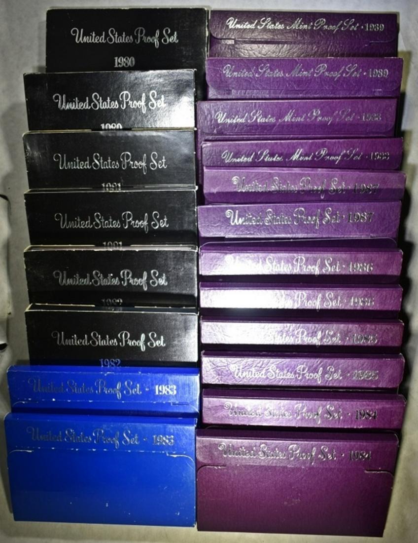 2 EACH 1980-1989 U.S. MINT PROOF SETS: TOP RATED AUCTION HOUSE ESTIMATE $100 - $110.