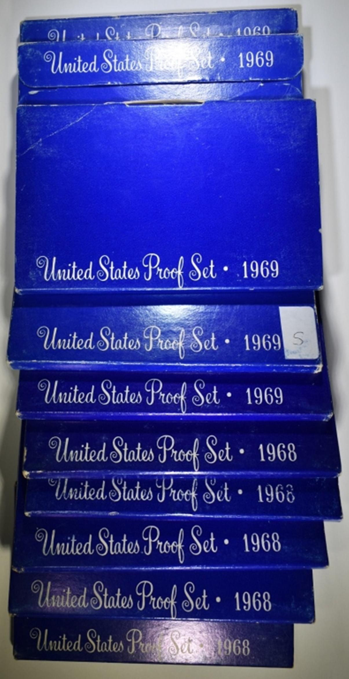 5 EACH 1968 & 1969 U.S. MINT PROOF SETS (1 of 2)