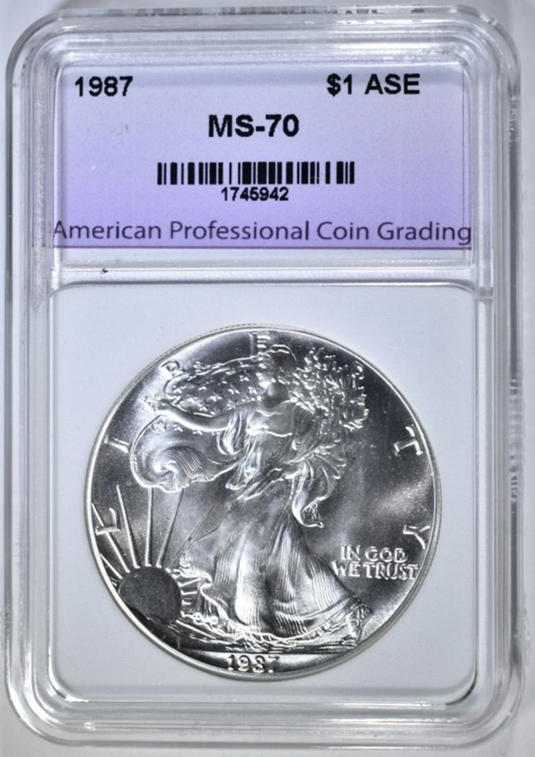 1987 AMERICAN SILVER EAGLE, APCG PERFECT GEM BU (1 of 4)