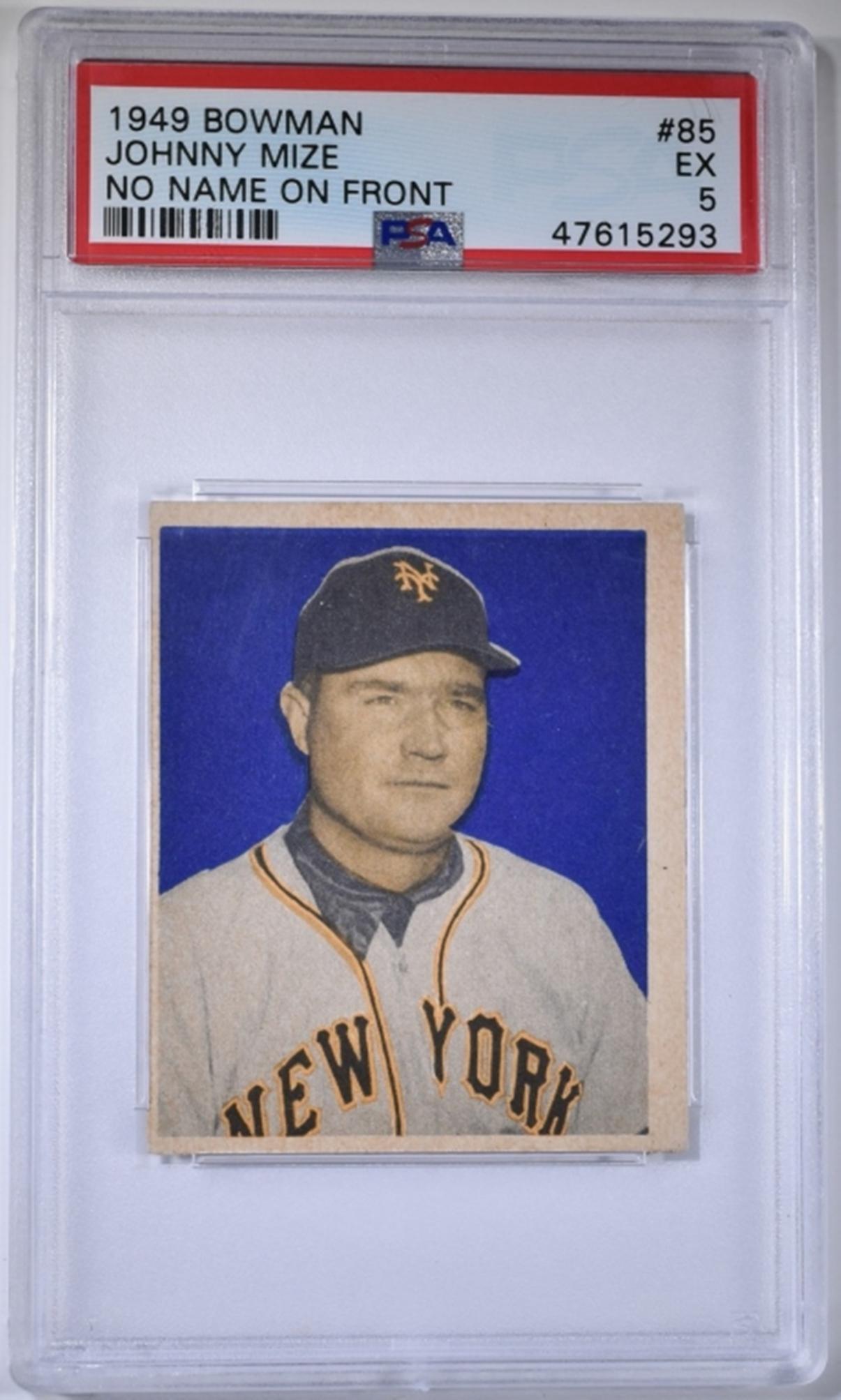 1949 BOWMAN JOHNNY MIZE #85 BASEBALL CARD (1 of 2)