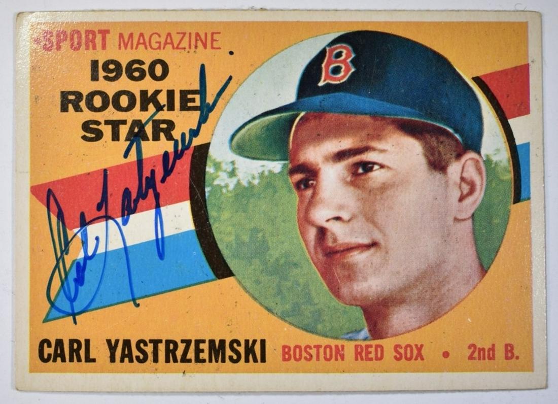 CARL YASTRZEMSKI AUTOGRAPHED 1960 ROOKIE CARD (1 of 2)