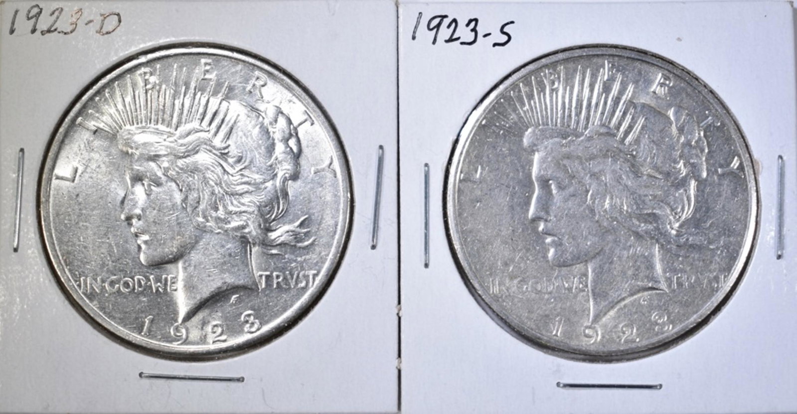 1923-D&S BU PEACE DOLLARS: CHECK OUT OUR UPCOMING AUCTIONS ESTIMATE $110 - $130.