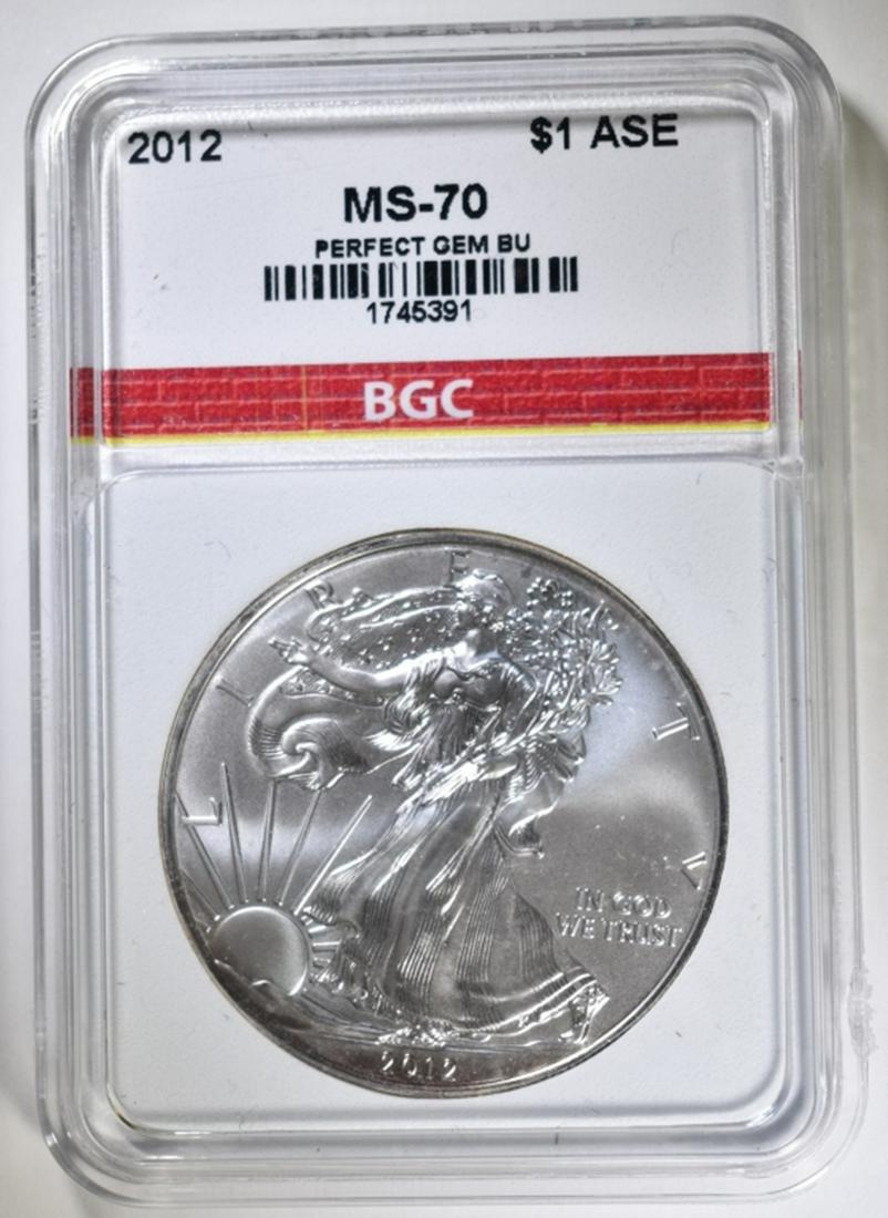 2012 AMERICAN SILVER EAGLE BGC PERFECT GEM BU (1 of 4)