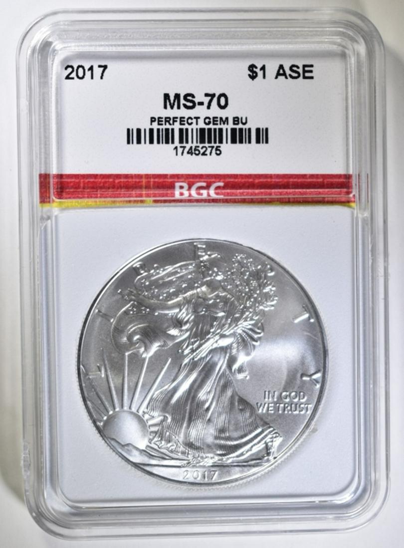 2017 AMERICAN SILVER EAGLE BGC PERFECT GEM BU (1 of 4)