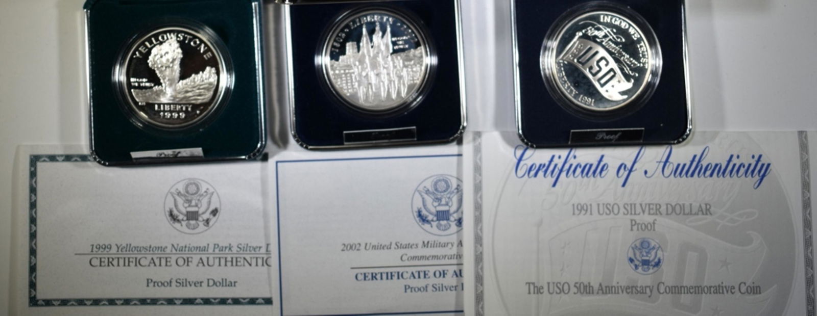 3-MODERN PROOF COMMEM SILVER DOLLARS (1 of 1)