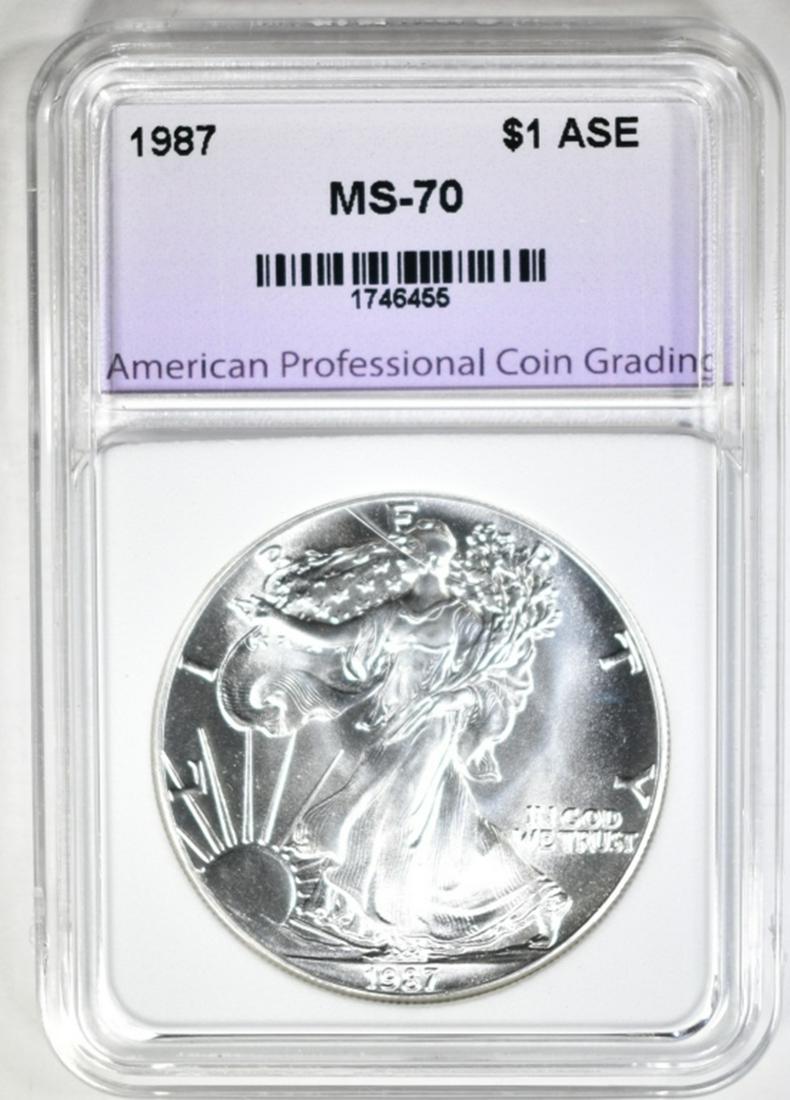 1987 AMERICAN SILVER EAGLE, APCG PERFECT GEM BU (1 of 4)