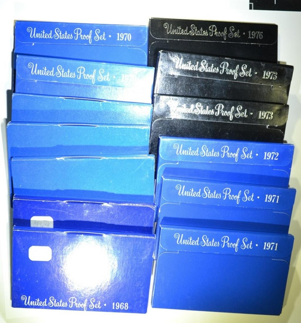 PROOF SET LOT; 2- 1968, 3- 1969, 2- 1970, 2- 1971, (1 of 1)