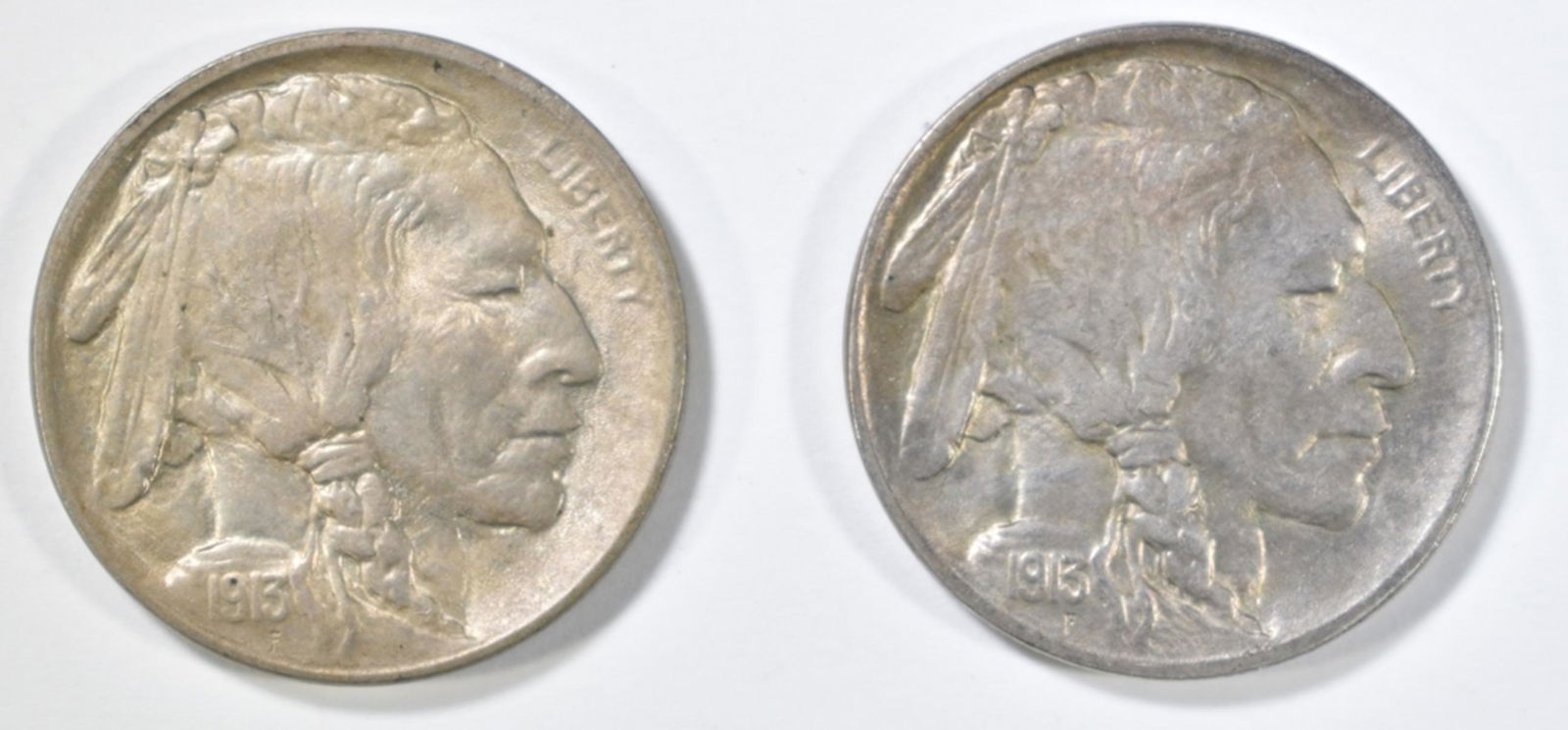 1913 TYPE 1 & 2 BUFFALO NICKELS AU/BU (1 of 2)