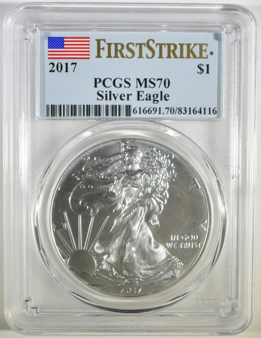 2017 AMER. SILVER EAGLE PCGS MS-70 1st STRIKE (1 of 4)