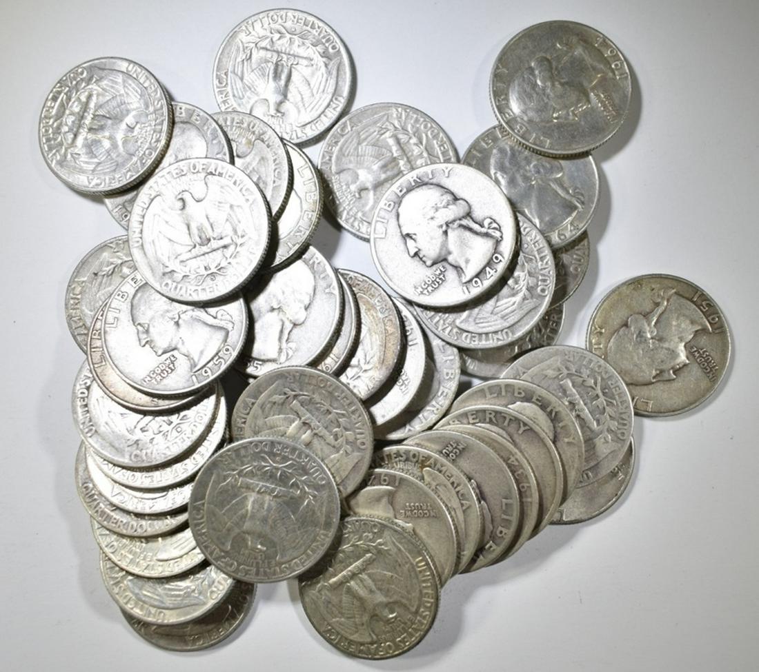 $10 FACE VALUE 90% SILVER QUARTERS (1 of 1)
