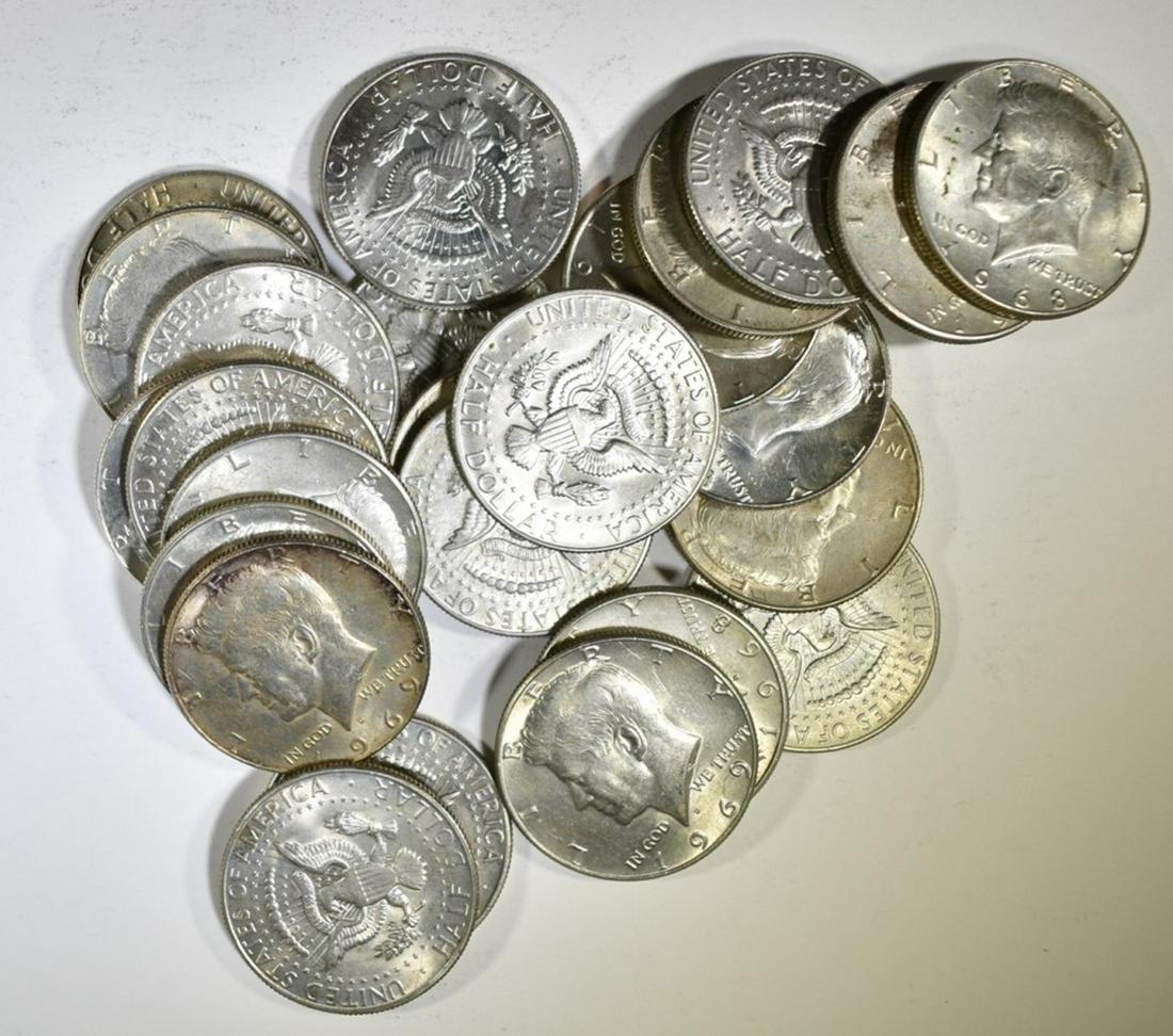 25-MIXED 40% SILVER KENNEDY HALF DOLLARS (1 of 1)