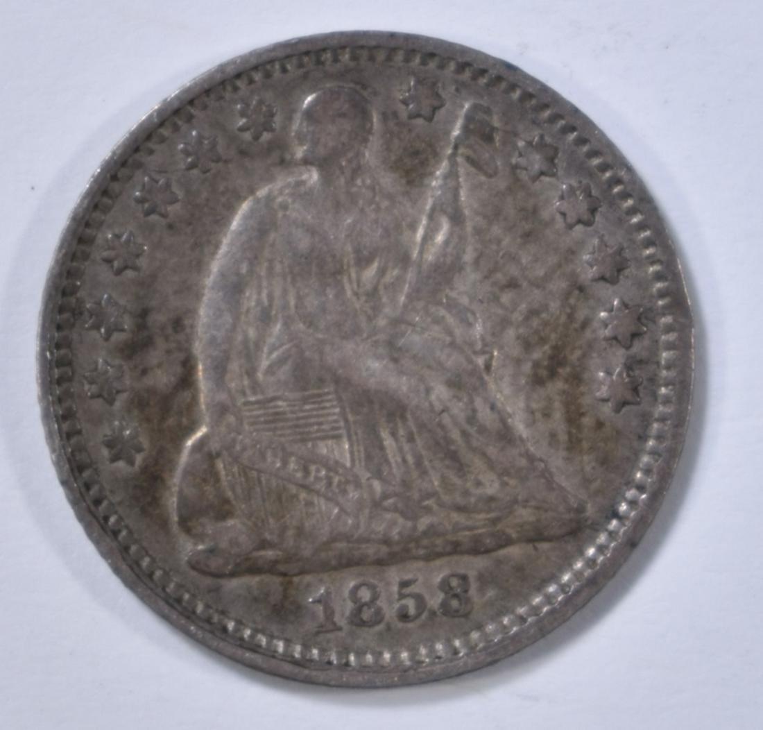 1858 SEATED HALF DIME  XF/AU (1 of 2)