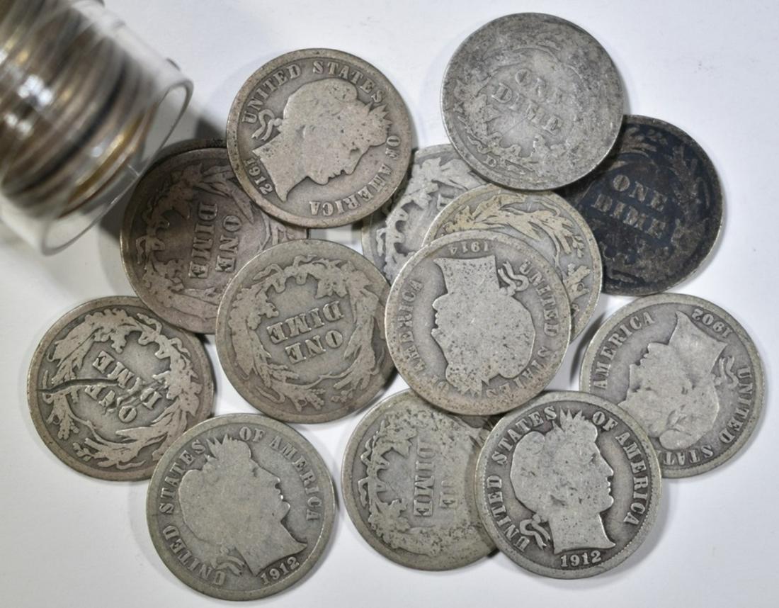 ROLL MIXED DATE BARBER DIMES (1 of 2)