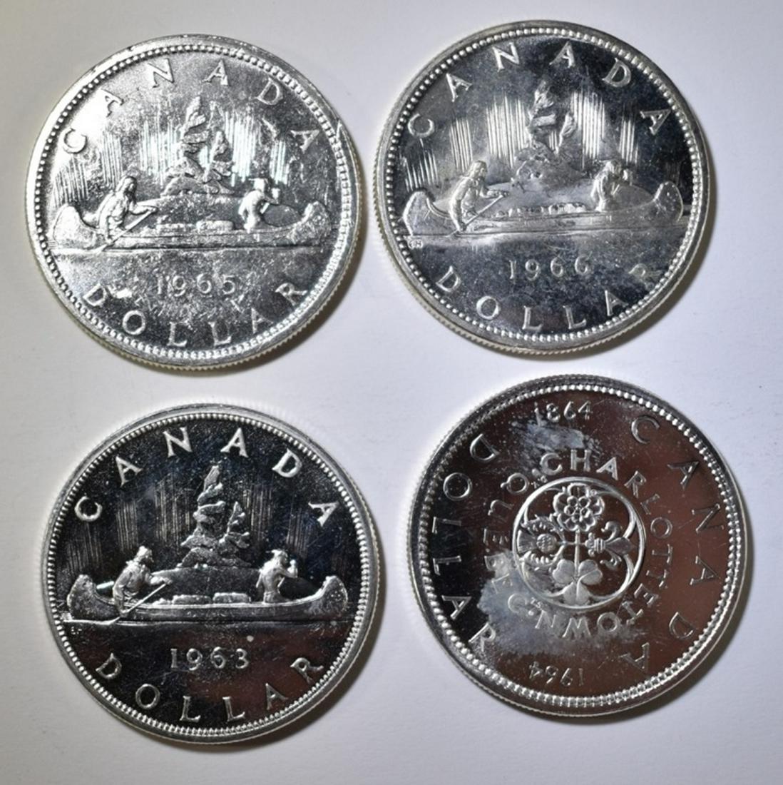 1963, 64, 65 & 66 CH BU CANADIAN SILVER DOLLARS (1 of 2)