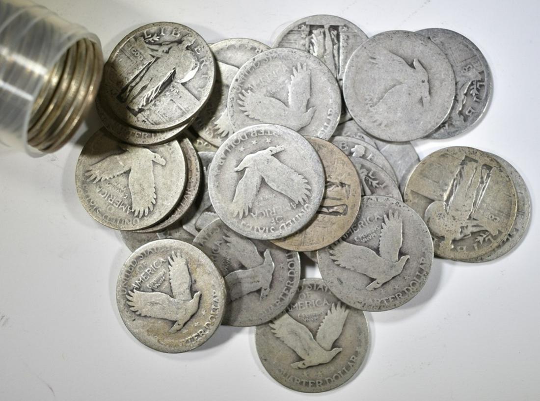 ROLL MIXED DATE STANDING LIBERTY QUARTERS (1 of 2)