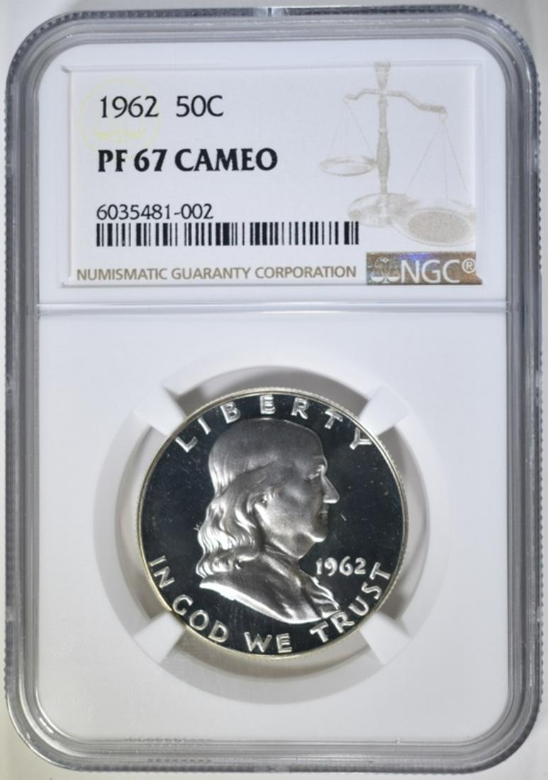 1962 FRANKLIN HALF DOLLAR, NGC PF-67 CAMEO (1 of 4)