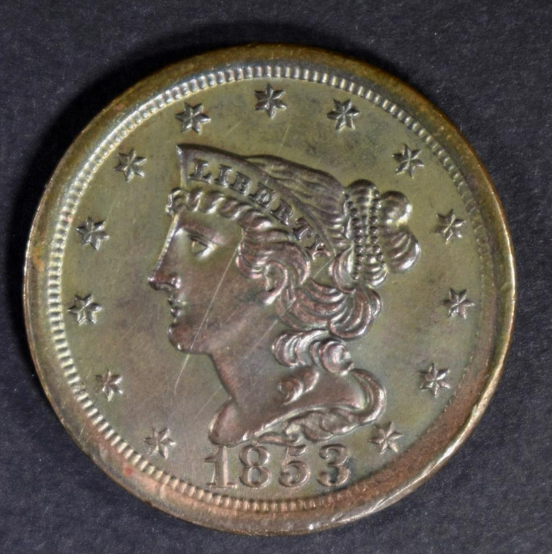 1853 HALF CENT BU LIGHT SCRATCH OBV (1 of 2)