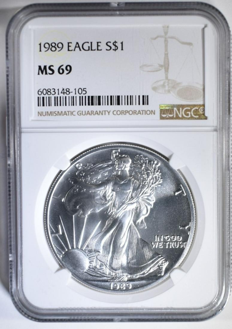 1989 AMERICAN SILVER EAGLE NGC MS-69 (1 of 4)