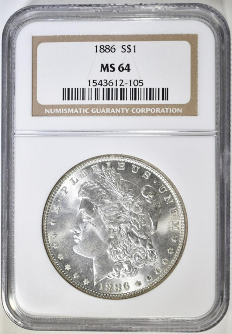 1886 MORGAN DOLLAR NGC MS-64: WEEKLY COIN & CURRENCY AUCTIONS ESTIMATE $75 - $100.