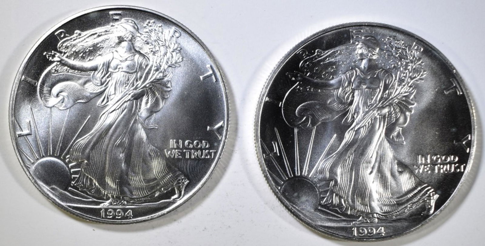 2 1994 AMERICAN SILVER EAGLES (1 of 2)