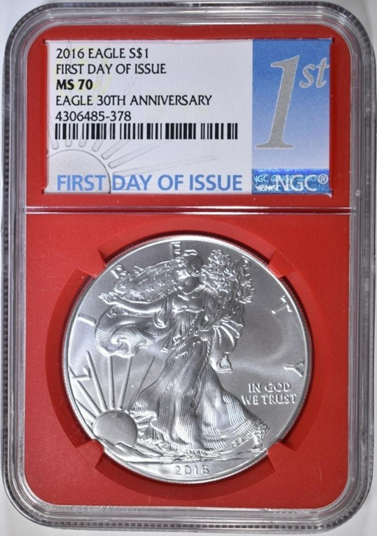 2016 30th ANNIV SILVER EAGLE NGC MS-70 1st DAY (1 of 4)