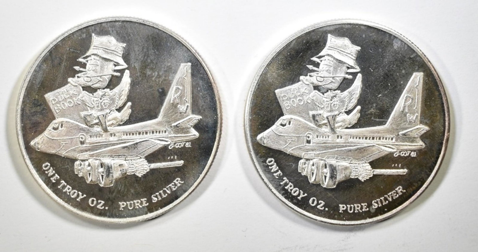 2-ONE OUNCE .999 SILVER ROUNDS CRABTREE MINT: WEEKLY COIN & CURRENCY AUCTIONS ESTIMATE $80 - $95.