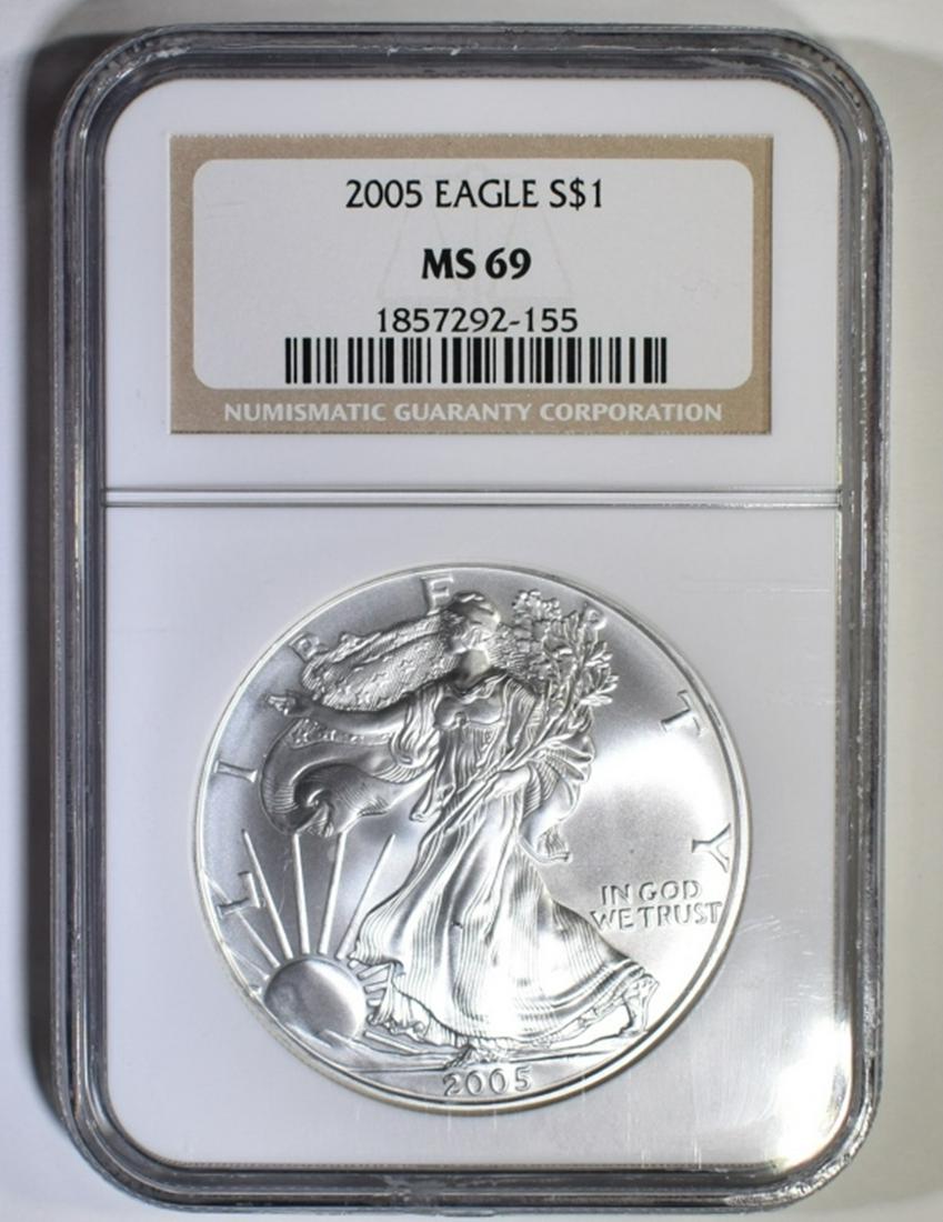 2005 AMERICAN SILVER EAGLE NGC MS-69 (1 of 4)