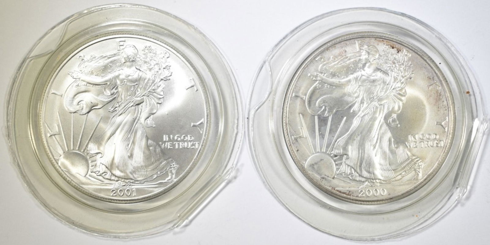 2000 & 2001 BU AMERICAN SILVER EAGLES (1 of 2)
