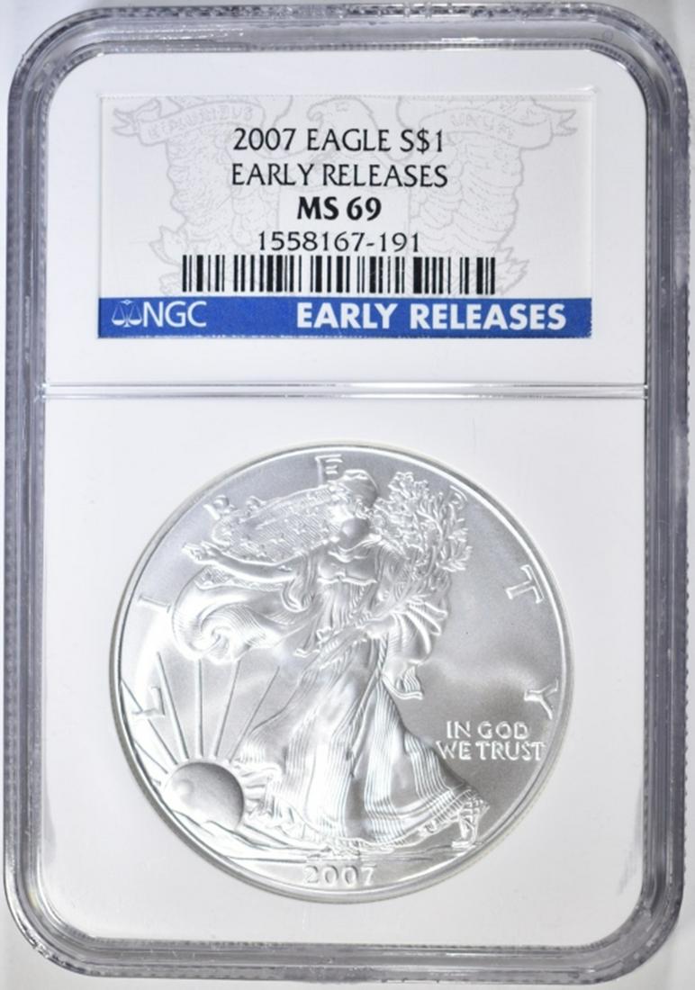 2007 SILVER EAGLE NGC MS-69 EARLY RELEASES (1 of 4)