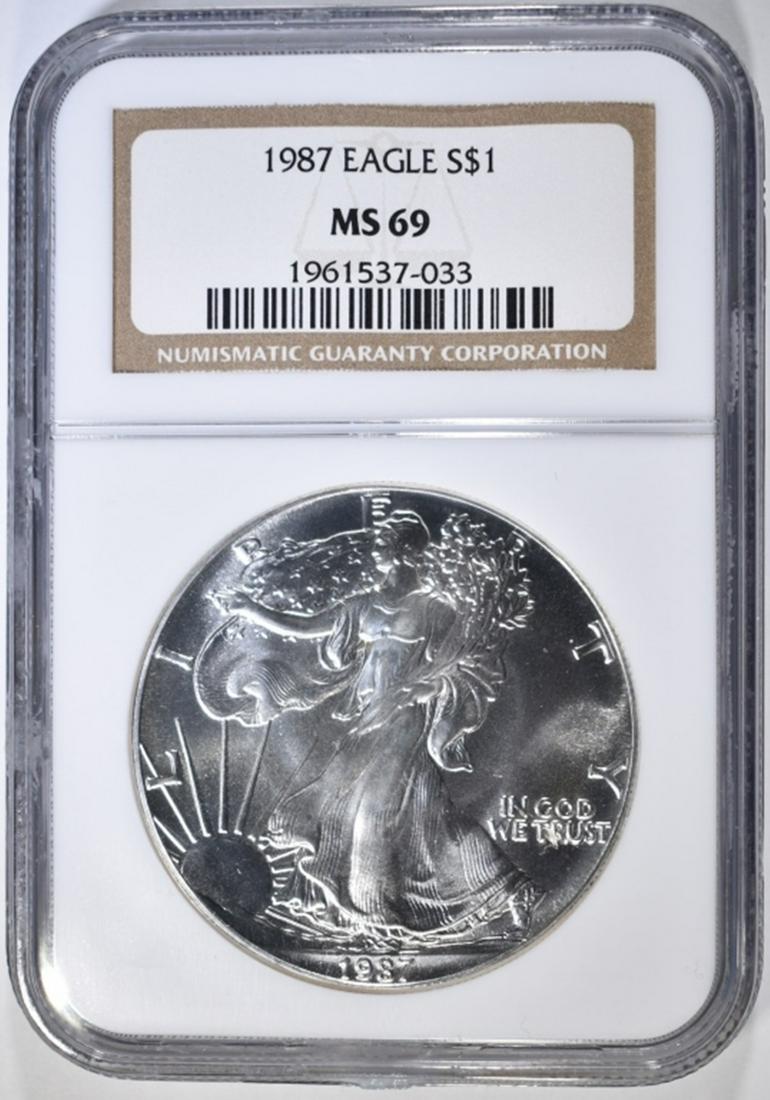 1987 AMERICAN SILVER EAGLE NGC MS-69 (1 of 4)