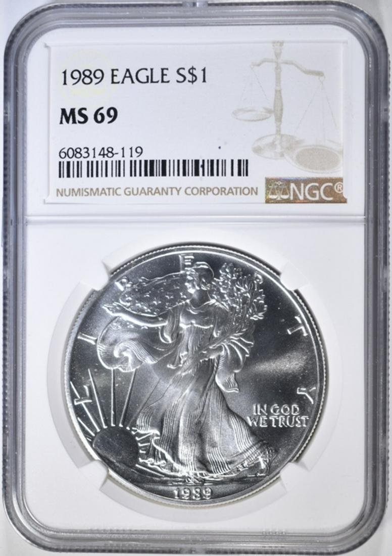 1989 AMERICAN SILVER EAGLE NGC MS-69 (1 of 4)