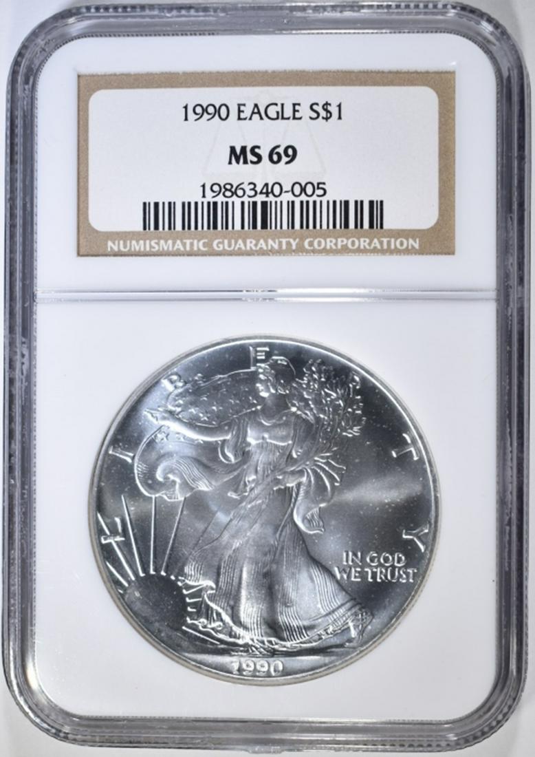 1990 AMERICAN SILVER EAGLE NGC MS-69 (1 of 4)