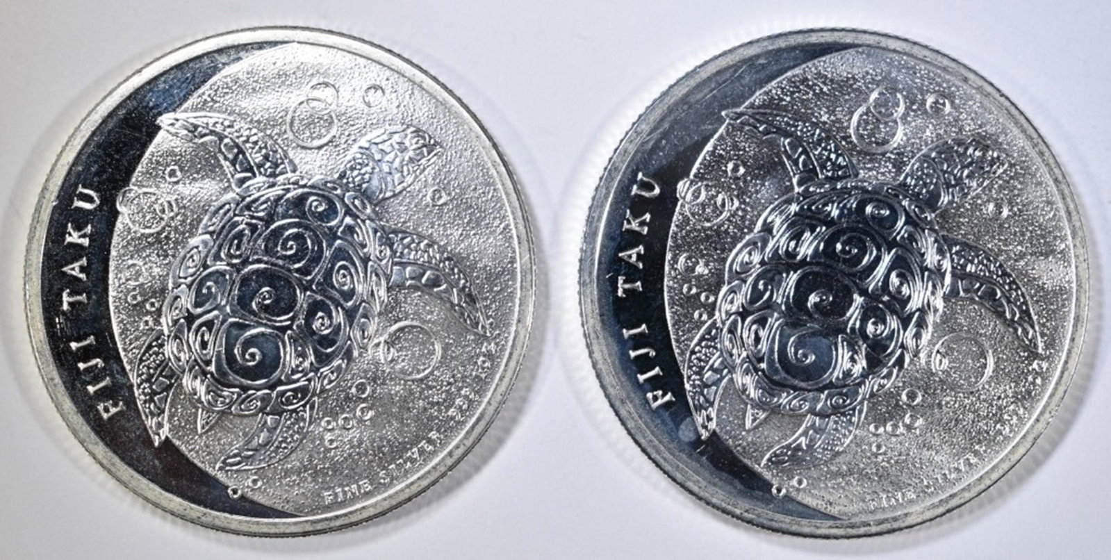 2-2012 FIJI 1oz .999 SILVER TURTLE COINS: LEADERS IN ON-LINE AUCTIONS ESTIMATE $90 - $100.