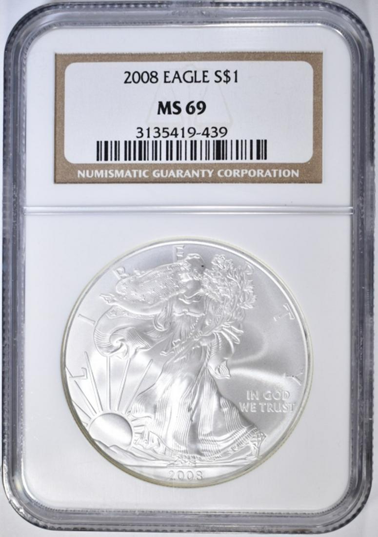 2008 AMERICAN SILVER EAGLE NGC MS-69 (1 of 4)